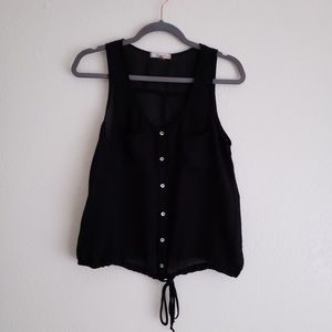 Black Sleeveless Chiffon Top